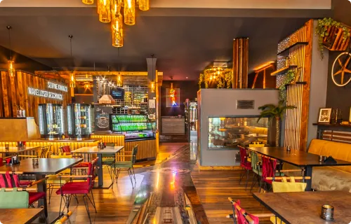Restaurant Innenaufnahme aus dem virtuellen Rundgang