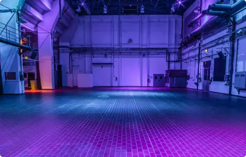 Eventhalle vor dem Fotoshooting
